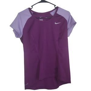 Nike Dri-Fit Purple‎ Shirt Stretchy Tennis Athletic  Top Women's Size Medium